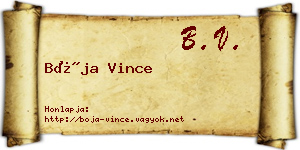 Bója Vince névjegykártya